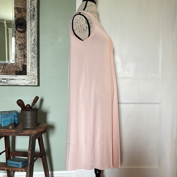 Workshop REPUBLIC CLOTHING Bare (Pale Pink) Cut & Sew Raw Cut Hem Midi Dress - Picture 6 of 10